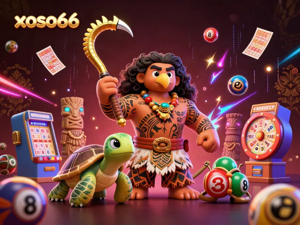 Experience the thrill of lottery gaming with xoso66, featuring vibrant characters and gaming elements.
