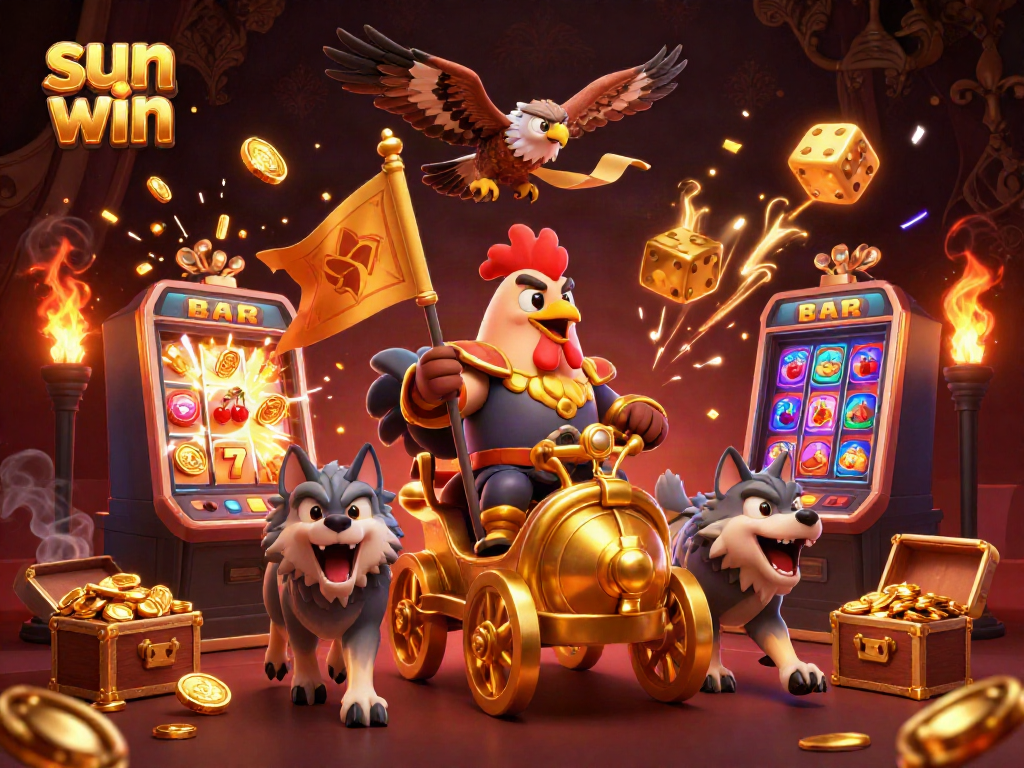 Experience thrilling wins with sun win in this vibrant casino adventure scene.