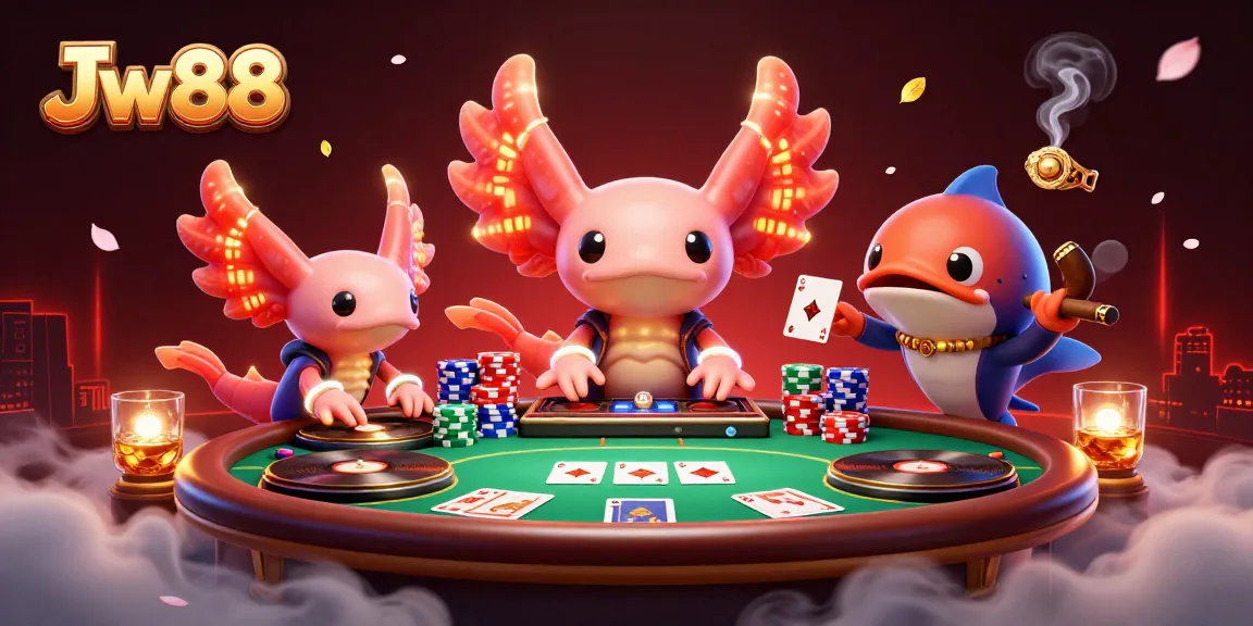 Experience engaging casino action with Jw88’s vibrant axolotl DJ and playful sea creatures.