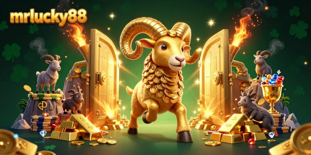 Engage in thrilling gameplay with mrlucky88's golden rewards and vibrant casino elements