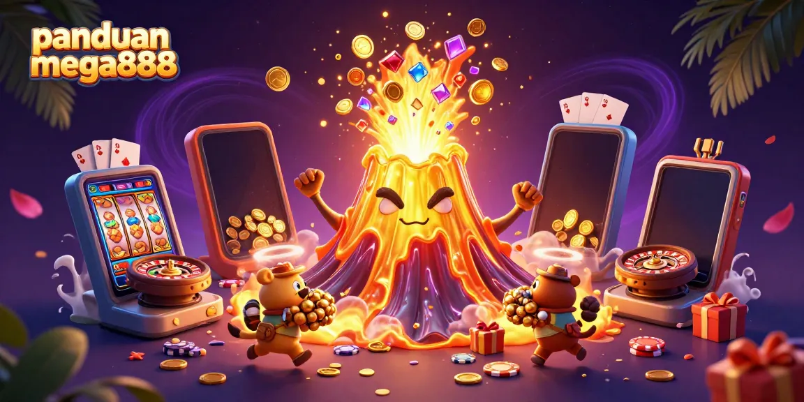 Engage with the thrill of panduan mega888 as the golden volcano erupts with treasures and adventure.