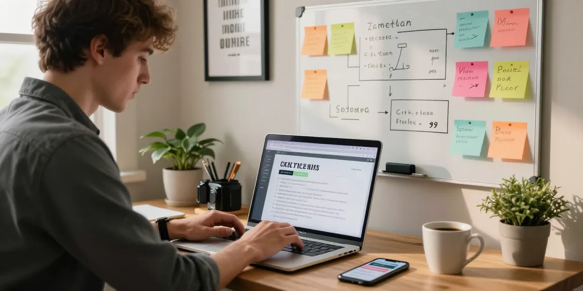 Membuat strategi konten GEGESLOT di ruang kerja kreatif yang nyaman.