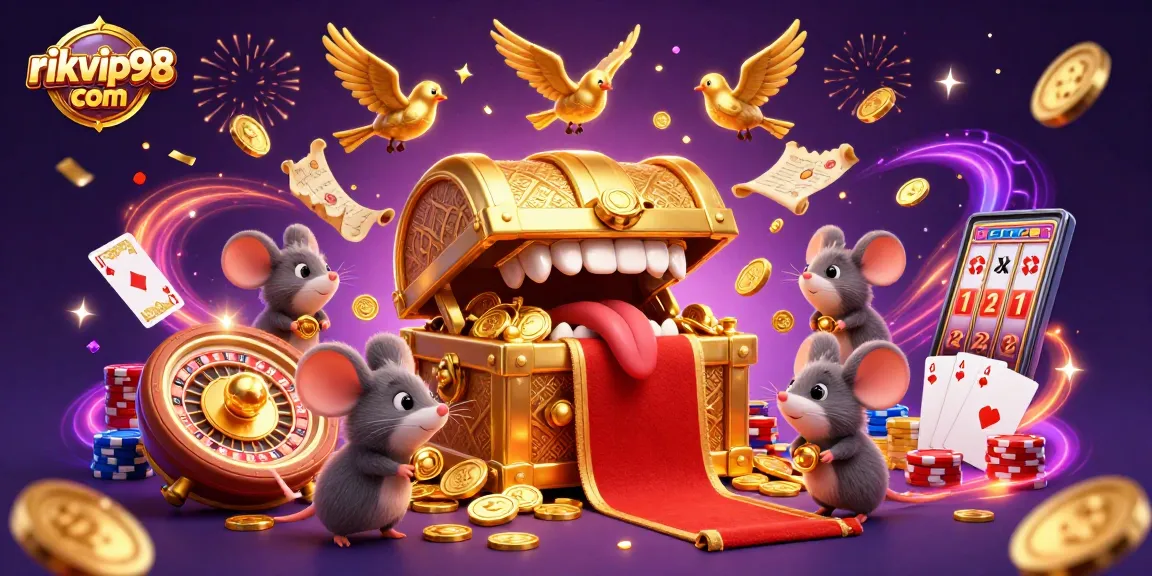 Win big with exciting gameplay inspired by rikvip98 com, showcasing thrilling casino elements in vibrant 3D.