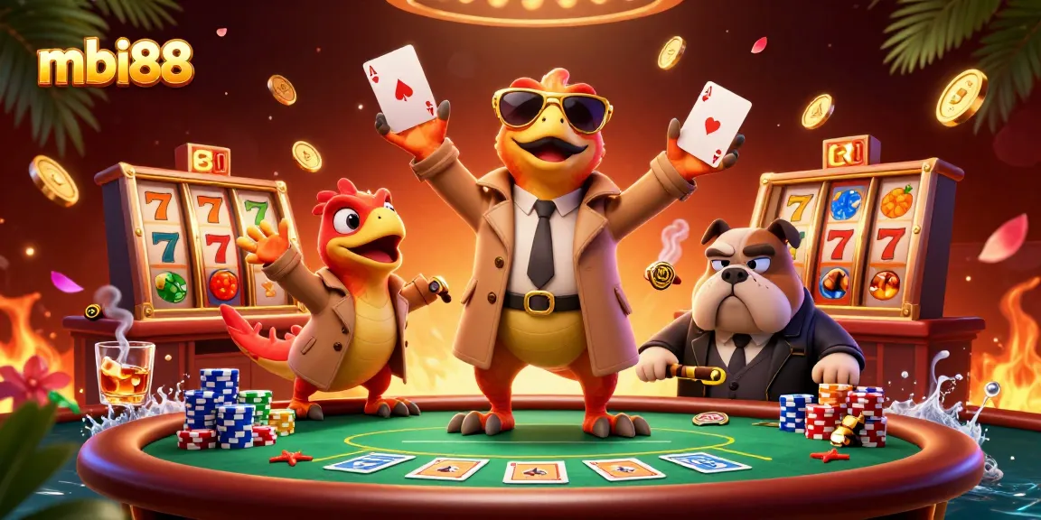 Experience bombe chances at mbi88 with raptors in a trench coat entering a vibrant casino scene.