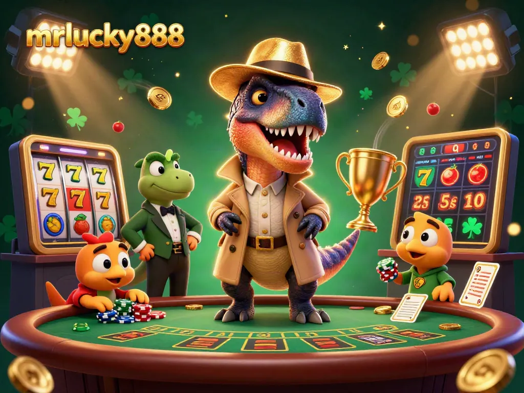 Experience thrilling gameplay at mrlucky888 with a casino scene featuring animated characters and dynamic elements.